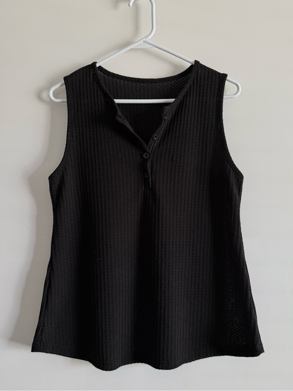 SHEIN Button-Front Waffle Knit Tank